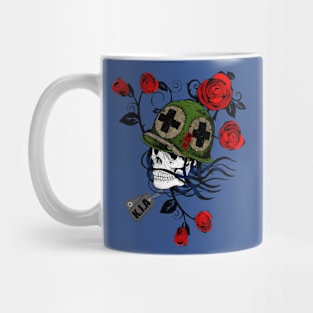 Halloween War Skull & Roses Mug